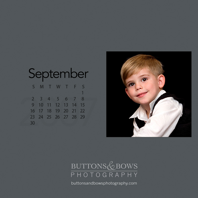 The September 2007 Buttons and Bows calendar
