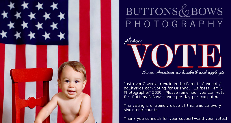 [Vote for Buttons and Bows Photography as Best Family Photographer in Orlando]